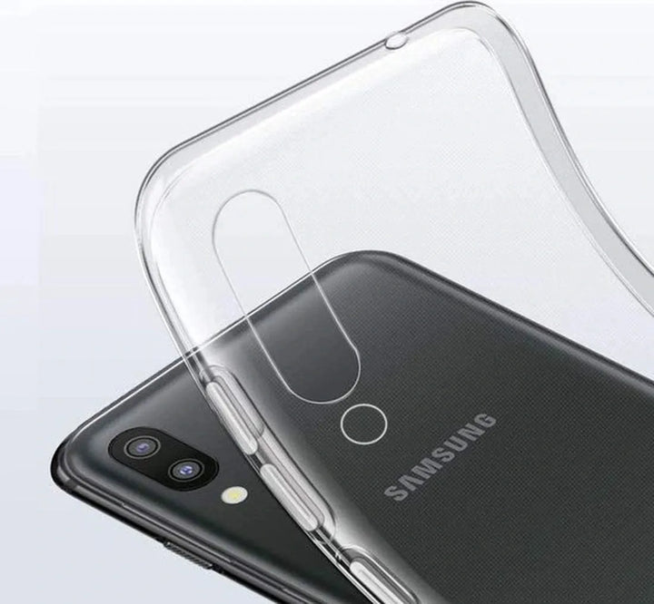Samsung Galaxy M10 Hoesjes – TPU Siliconen Backcover – Inclusief 2x Gehard Glas Screenprotector – Transparant-Ilumina Benelux