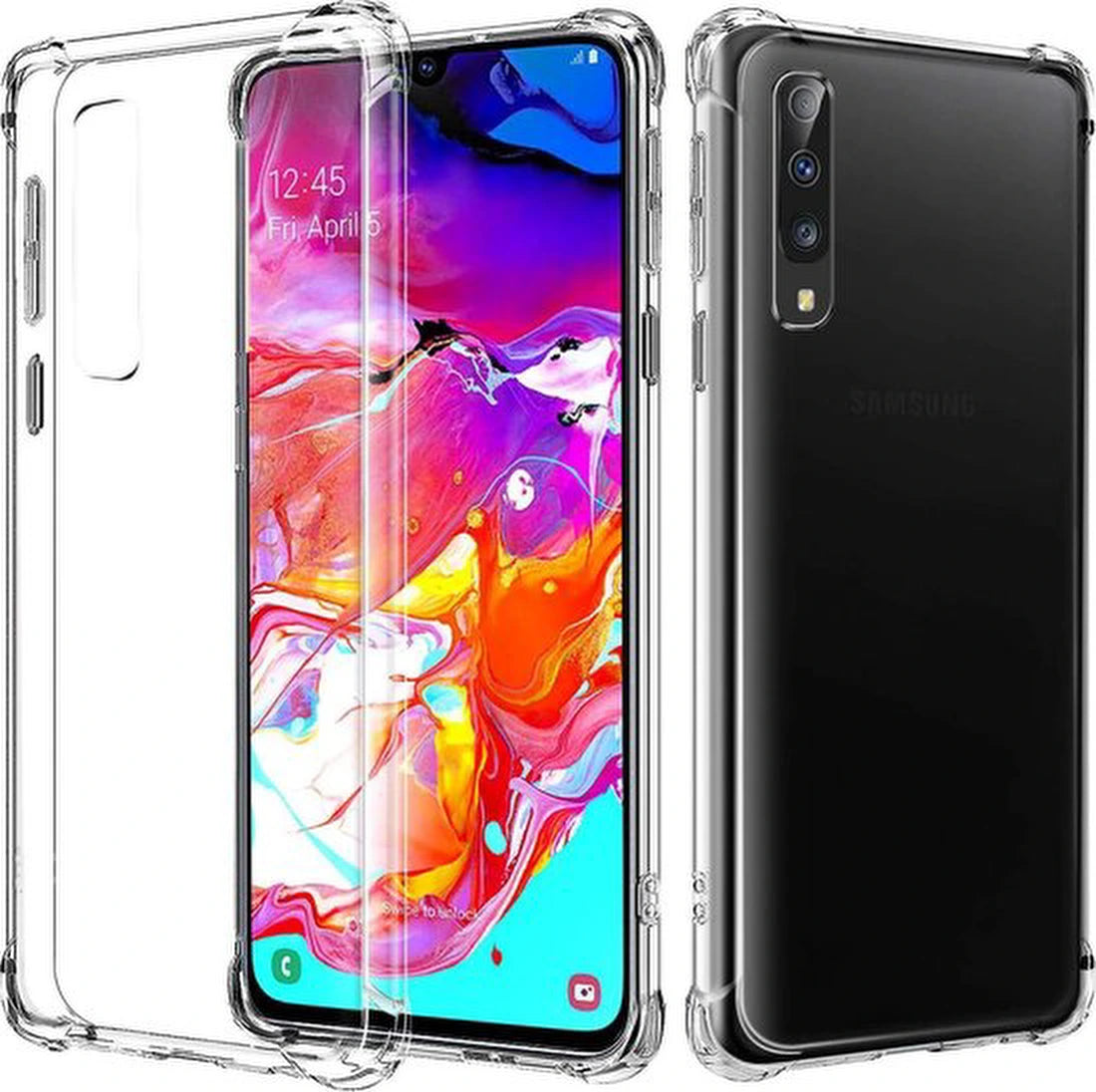 Shock proof Hoesje Geschikt voor: Samsung Galaxy A70 / A70S - Anti -Shock Silicone - Transparant