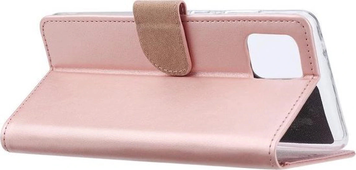 Samsung Galaxy A81 Hoesjes – Portemonnee Hoes – Pasjeshouder – 2x Gehard Glas Screenprotector – Roségoud