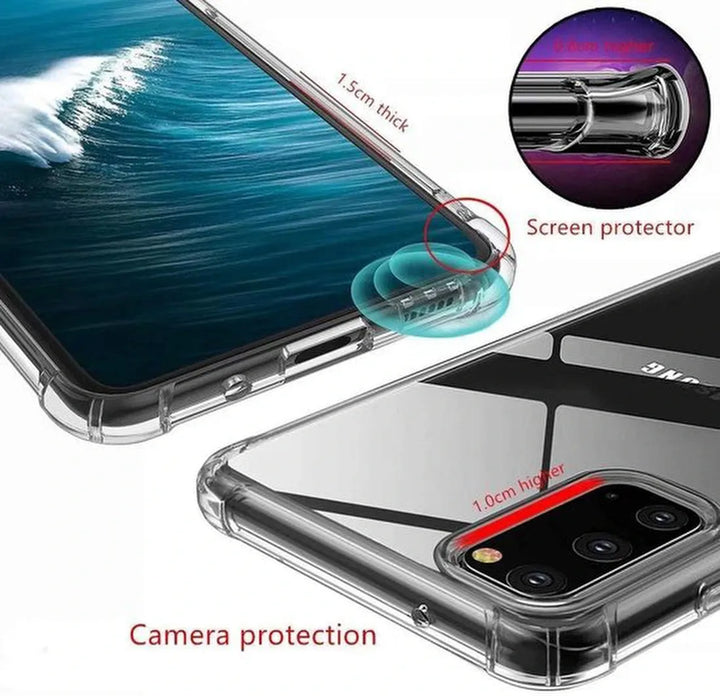 Samsung Galaxy A91 Hoesjes – Siliconen Backcover – Schokbestendig Anti-Shock – Transparant-Ilumina Benelux