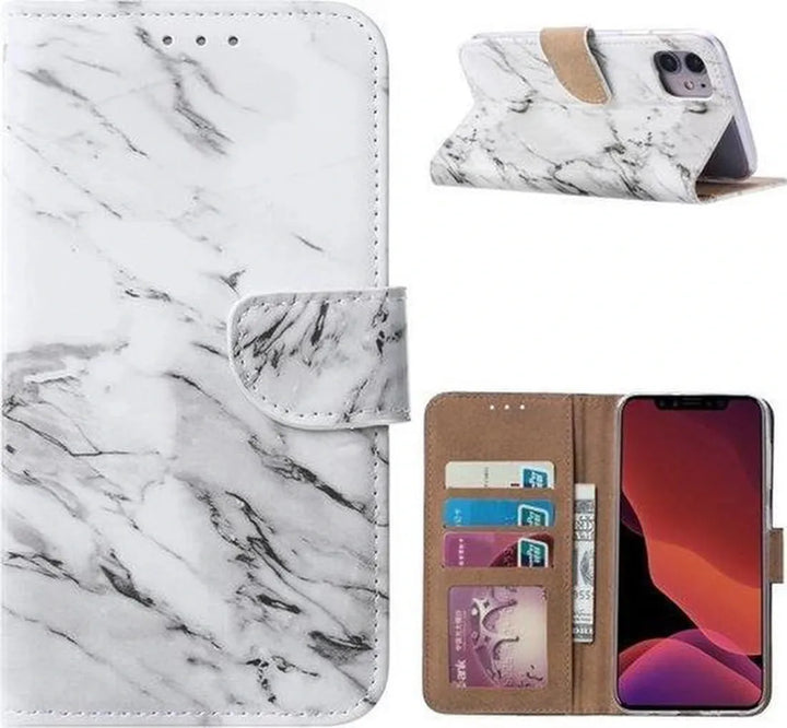 iPhone 11 Pro Hoesjes – Portemonnee Hoes – Bookcase – Marmer – Magneetsluiting-Ilumina Benelux