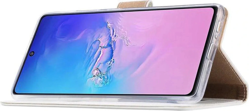 Samsung Galaxy S10 Lite Hoesjes – Portemonnee Hoes – Pasjeshouder – Magneetsluiting – Wit-Ilumina Benelux