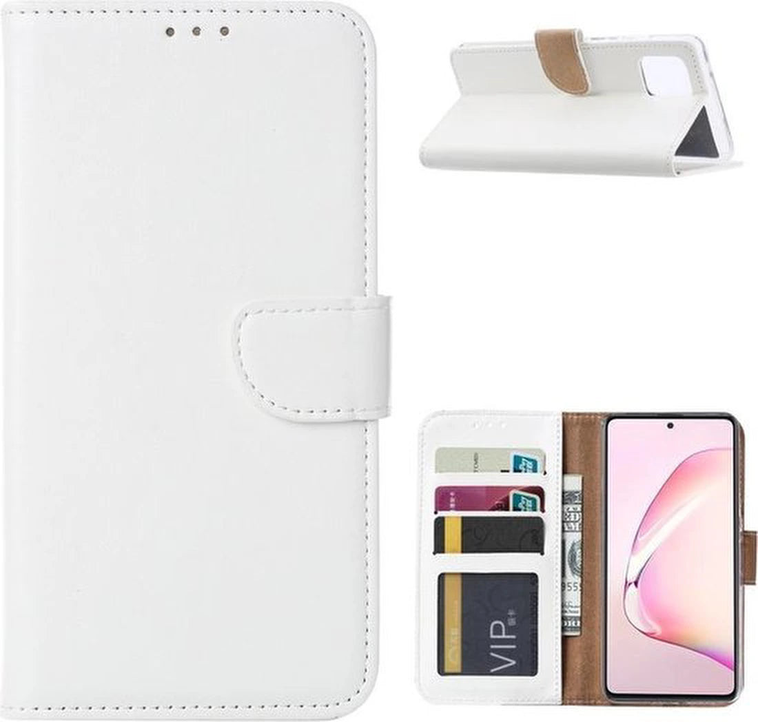 Bookcase Geschikt voor: Samsung Galaxy A81 - Wit - portemonnee hoesje