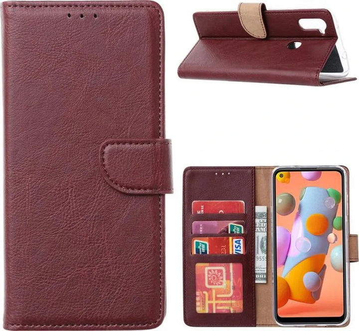 Samsung Galaxy A11 Hoesjes – Portemonnee Hoes – Pasjeshouder – Magneetsluiting – Bordeaux-Ilumina Benelux