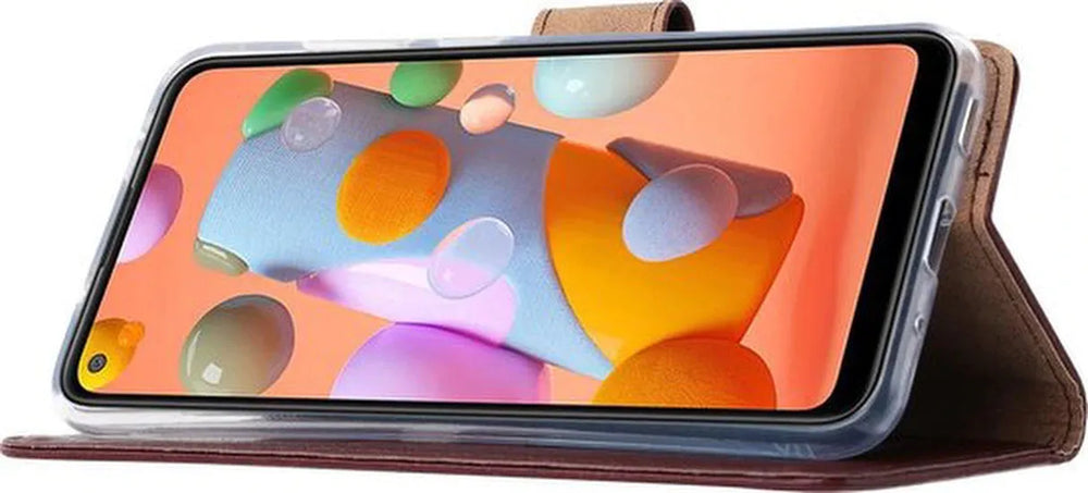 Samsung Galaxy A11 Hoesjes – Portemonnee Hoes – Pasjeshouder – Magneetsluiting – Bordeaux-Ilumina Benelux