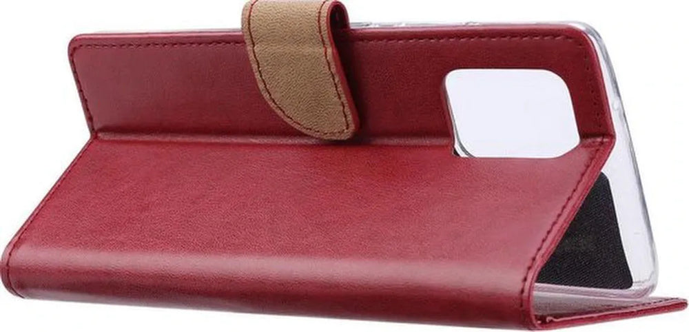 Samsung Galaxy A91 Hoesjes – Portemonnee Hoes – Bookcase – Pasjeshouder – Bordeaux-Ilumina Benelux