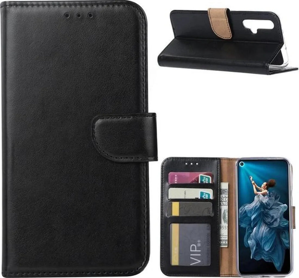 Huawei Nova 5T Hoesjes – Bookcase Portemonnee – Pasjeshouder – Magneetsluiting – Zwart-Ilumina Benelux