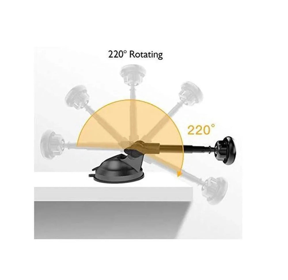 Telefoonhouder auto – Magnetisch – Voorruit & Dashboard – Uitschuifbare Arm – Universeel Zwart-Ilumina Benelux