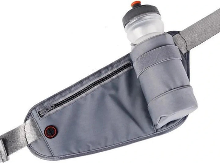Hardloopband Telefoon – Waterdichte Heuptas – Riem met Fleshouder – Verstelbaar – Grijs-Running belt-Ilumina Benelux