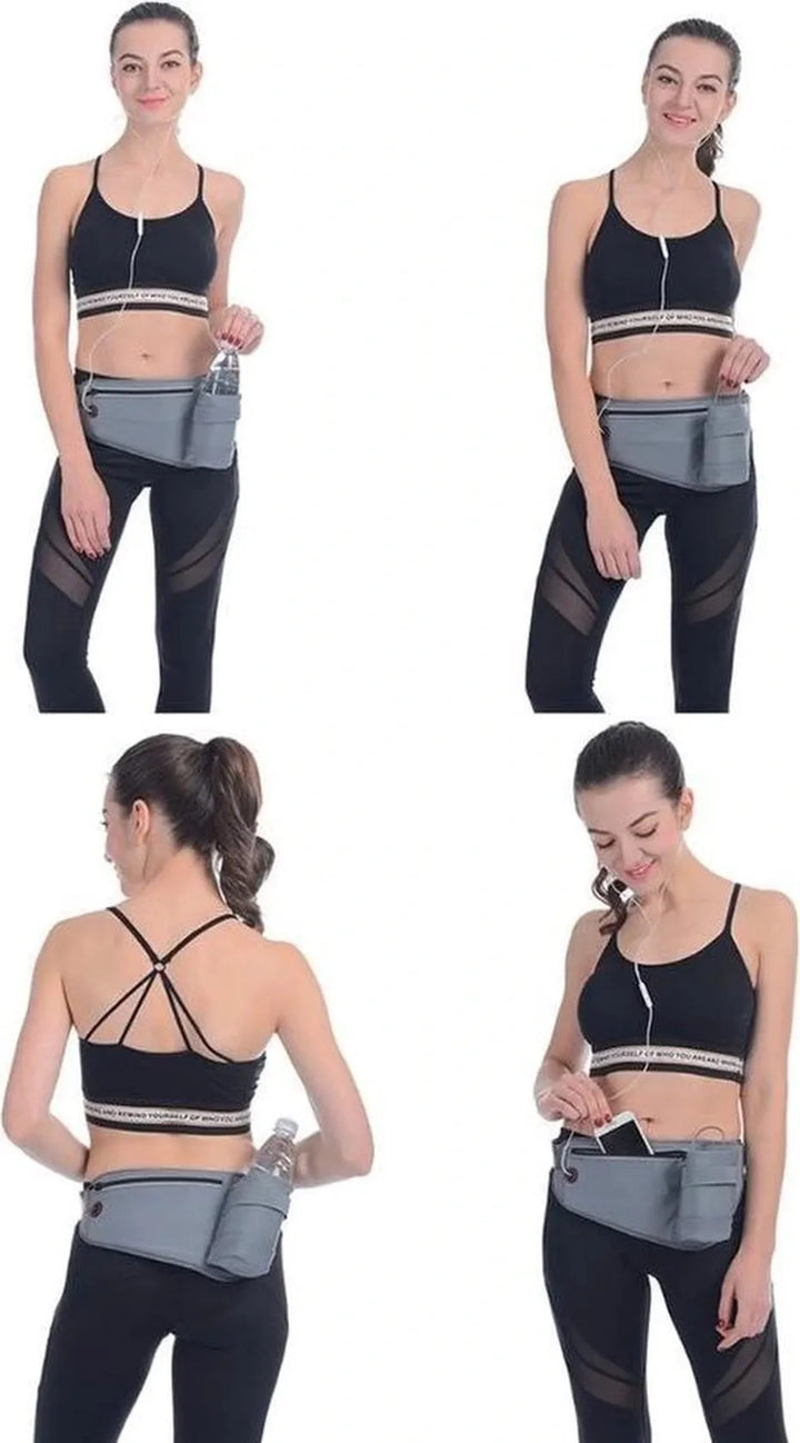 Hardloopband telefoon – Waterdichte heuptas met fleshouder – Verstelbare sportriem – Roze-Running belt-Ilumina Benelux