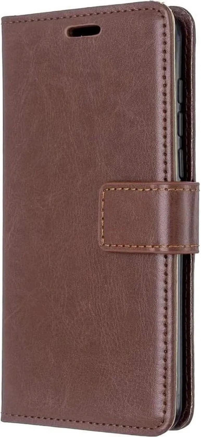 Motorola Moto E6 Play Hoesjes – Bookcase Portemonnee Hoes – Magneetsluiting – Pasjeshouder – Bruin-Ilumina Benelux