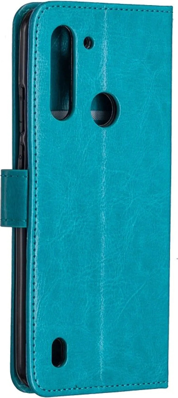 Motorola Moto G8 Power Hoesjes – Portemonnee Bookcase – Pasjeshouder – Magneetsluiting – Turquoise-Ilumina Benelux