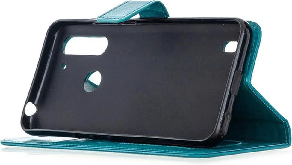 Motorola Moto G8 Power Hoesjes – Portemonnee Bookcase – Pasjeshouder – Magneetsluiting – Turquoise-Ilumina Benelux