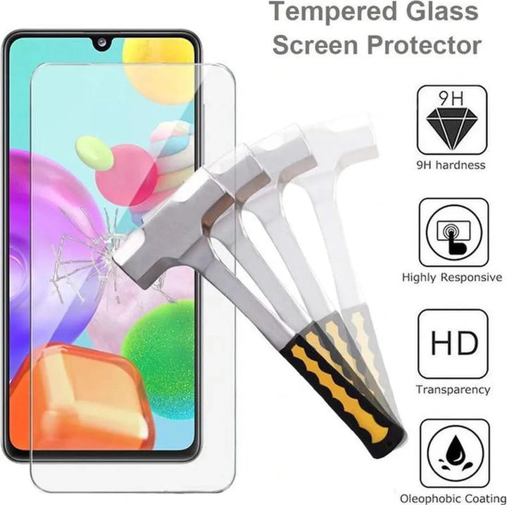 Samsung Galaxy A41 Hoesjes – TPU Siliconen Backcover – Inclusief 2x Gehard Glas Screenprotector – Transparant-Ilumina Benelux