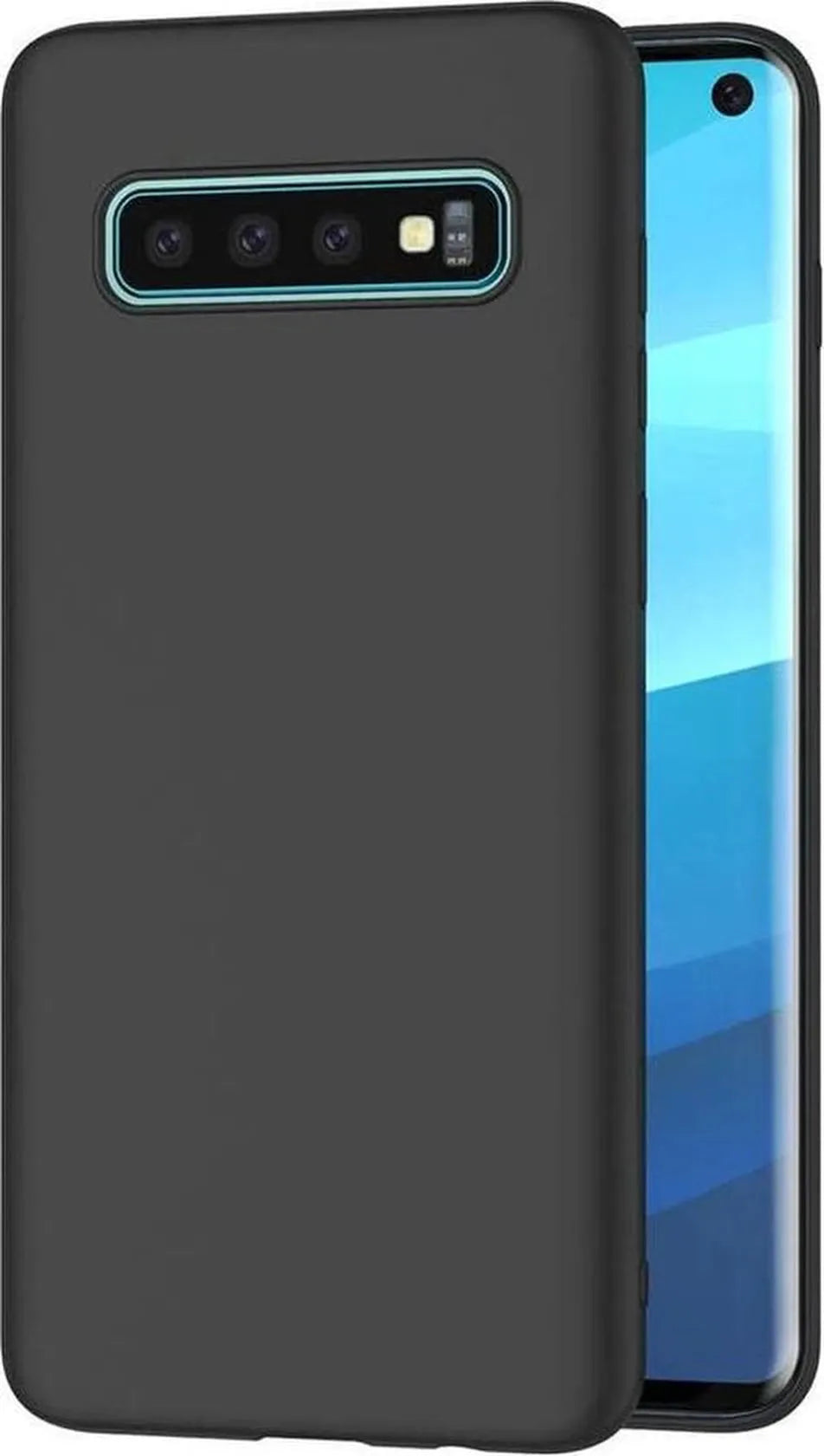 Samsung Galaxy S10 Hoesjes – Siliconen Backcover – Soft Touch – Schokbestendig – Zwart-Ilumina Benelux