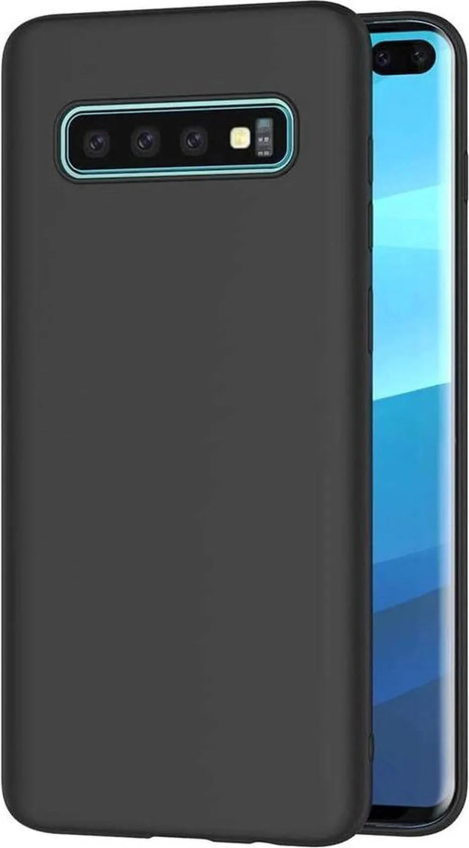 Samsung Galaxy S10 Plus Hoesjes – Siliconen Backcover – Soft Touch – Schokbestendig – Zwart-Ilumina Benelux
