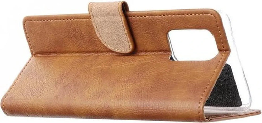 Samsung Galaxy Note 10 Lite Hoesjes – Bookcase Portemonnee Hoes – Pasjeshouder – Magneetsluiting – Lichtbruin-Ilumina Benelux