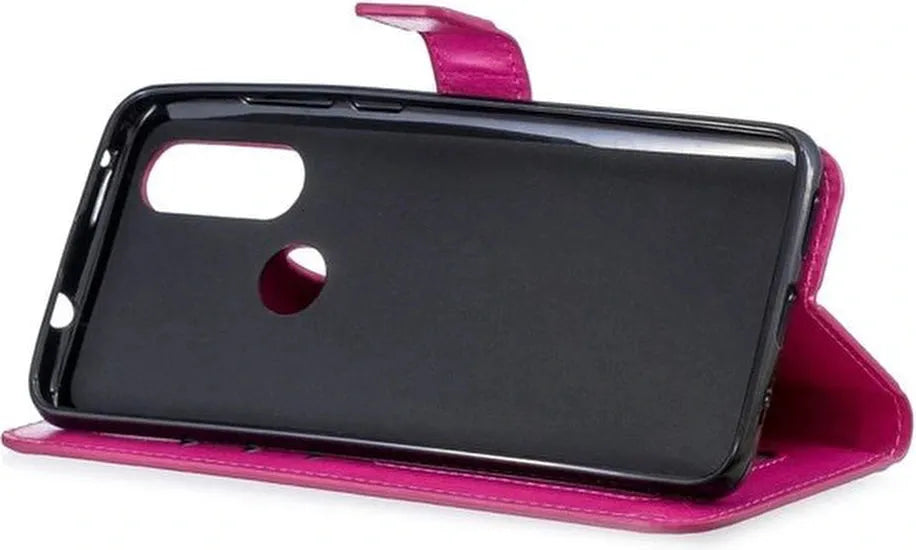 Motorola Moto G8 Power Hoesjes – Portemonnee Hoes – Pasjeshouder – Magneetsluiting – Roze-Ilumina Benelux