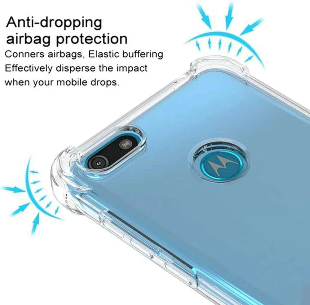 Motorola Moto E6 Play Hoesjes – Siliconen Backcover – Schokbestendig Anti-Shock – Transparant-Ilumina Benelux