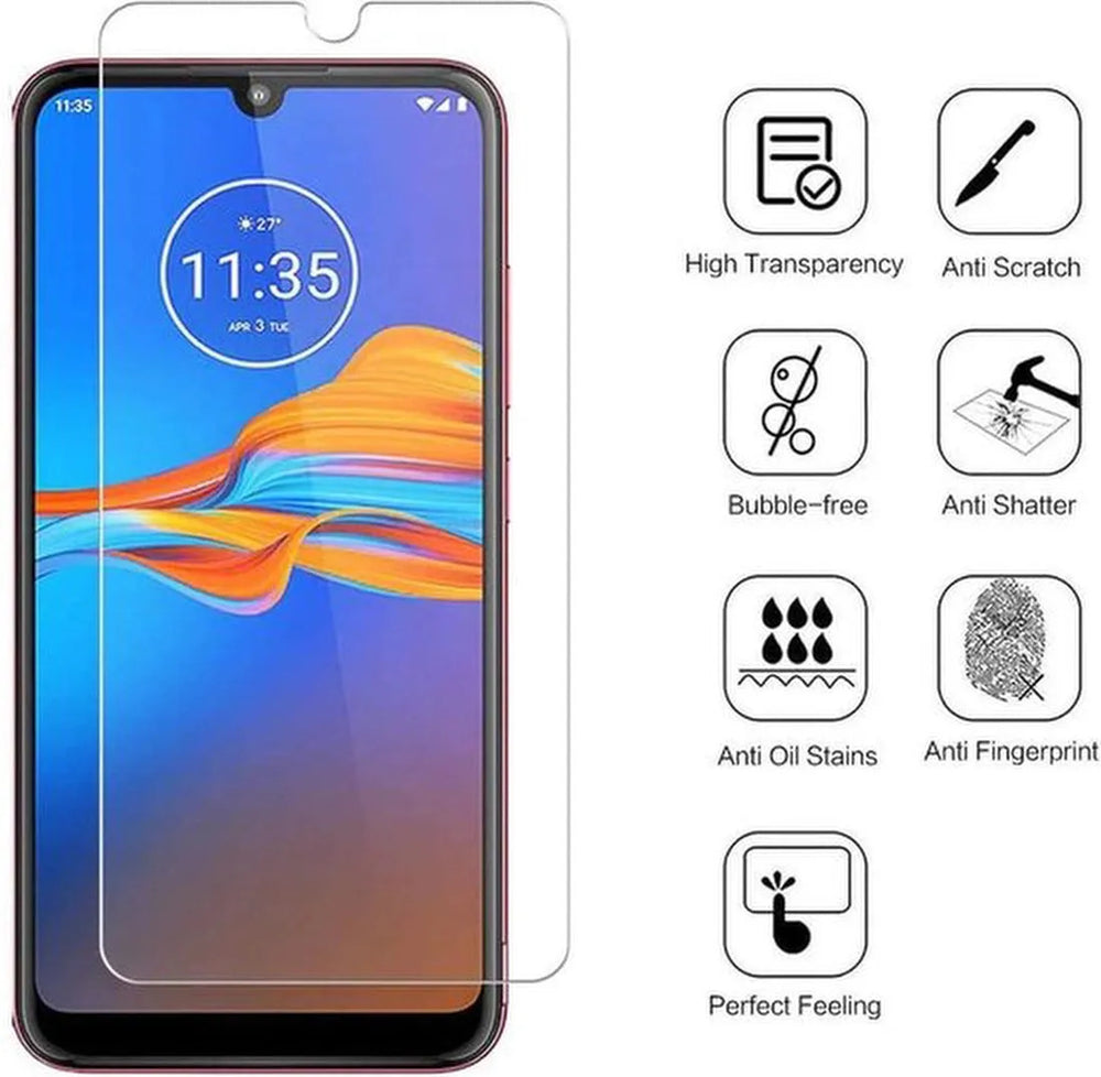 Motorola E6 Plus Hoesjes – Transparante Soft TPU Siliconen Backcover – Inclusief 2x Screenprotector – Anti-kras-Ilumina Benelux