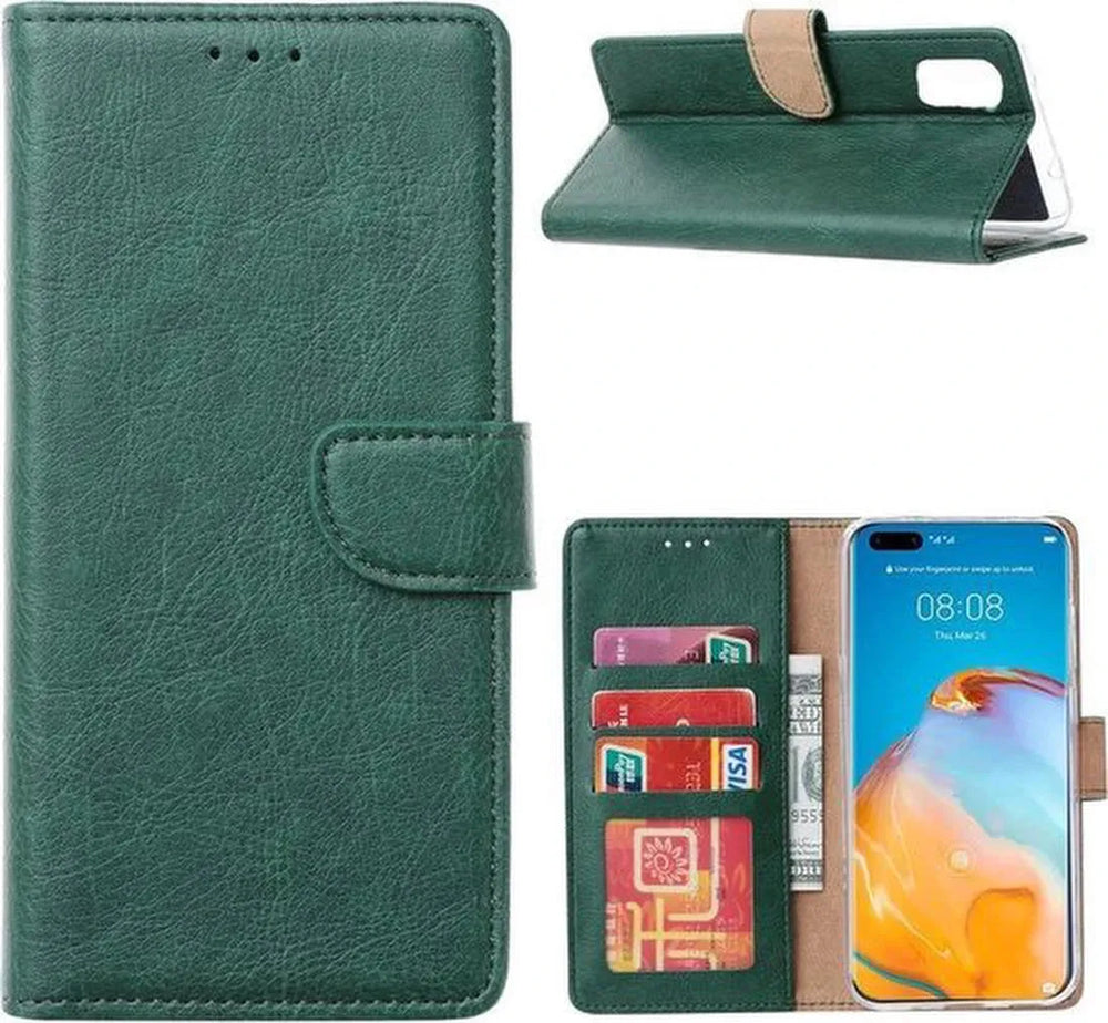 Huawei P40 Pro Plus Hoesjes – Portemonnee Backcover – Pasjeshouder – 2x Screenprotector – Bruin-Ilumina Benelux