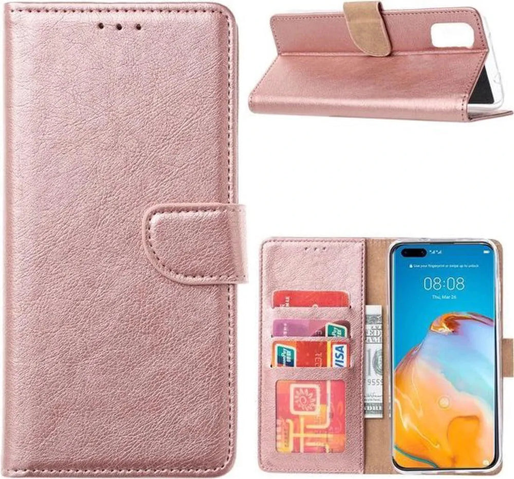 Huawei P40 Pro Plus Hoesjes – Bookcase Portemonnee – Pasjeshouder – Magneetsluiting – Roségoud-Ilumina Benelux