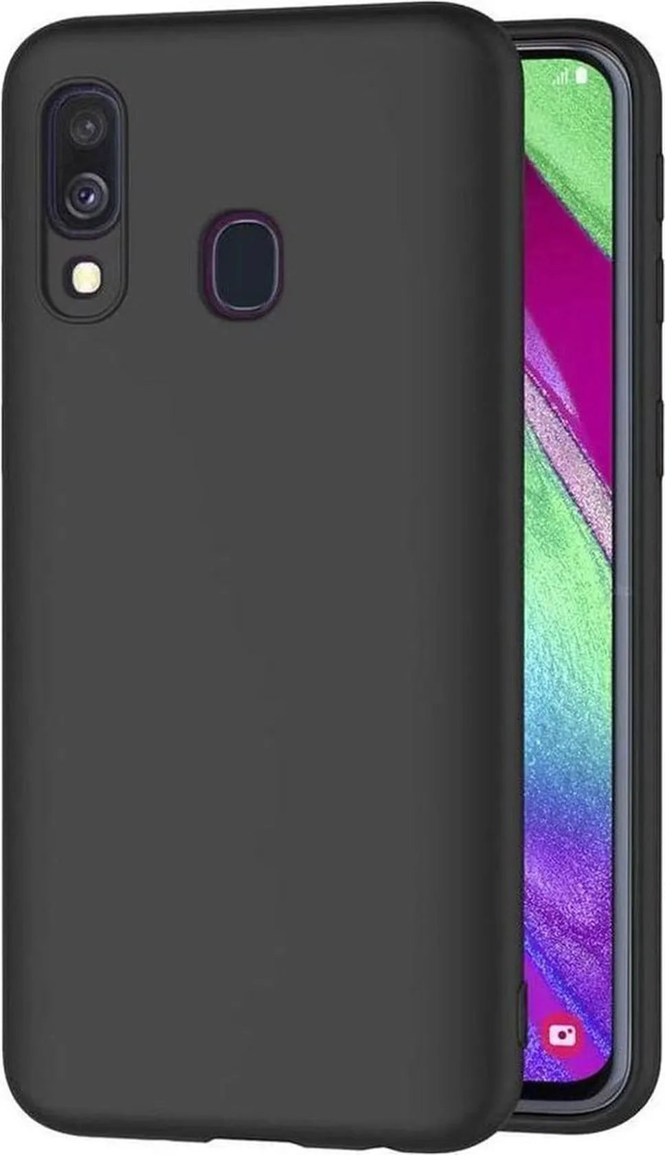 Samsung Galaxy A40 Hoesjes – Siliconen Backcover – Soft Silicone – Schokbestendig – Zwart-Ilumina Benelux
