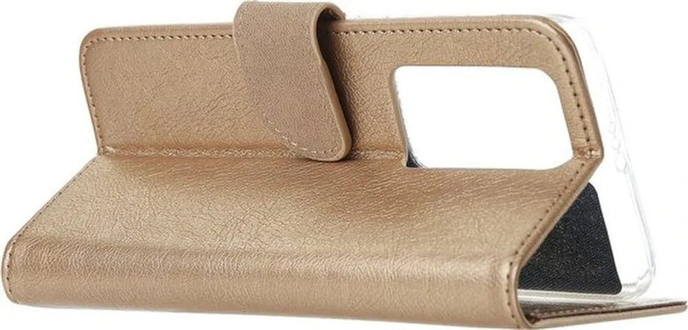Huawei P40 Pro Plus Hoesjes – Portemonnee Backcover – Pasjeshouder – 2x Screenprotector – Goud-Ilumina Benelux