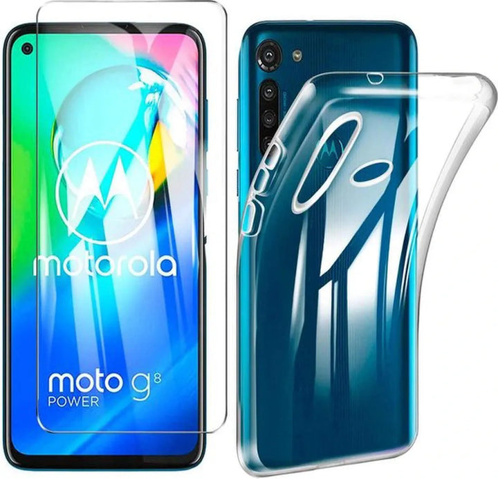 Motorola G8 Power Hoesjes – Siliconen TPU Backcover – Inclusief 2x Screenprotector – Transparant-Ilumina Benelux