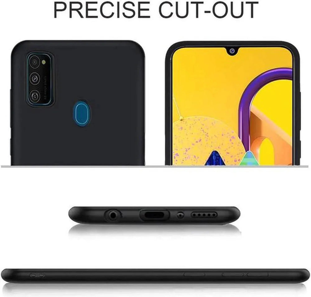 Samsung Galaxy M21 Hoesjes – TPU Siliconen Backcover – Inclusief 2x Gehard Glas Screenprotector – Zwart-Ilumina Benelux