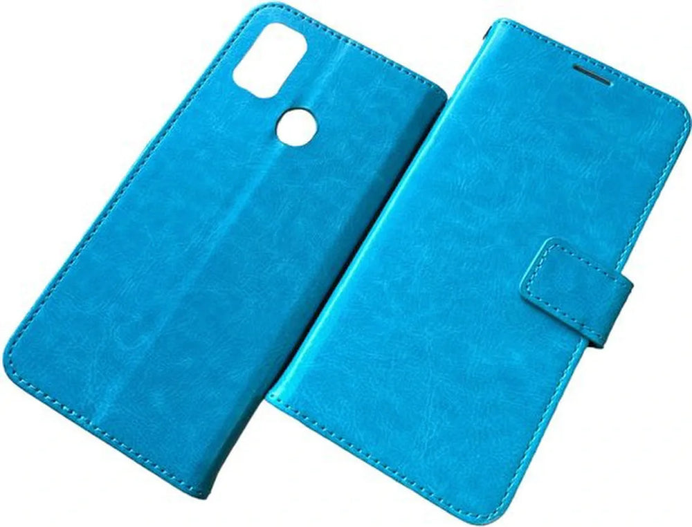 Samsung Galaxy M21 Hoesjes – Portemonnee Hoes – Pasjeshouder – Magneetsluiting – Turquoise-Ilumina Benelux