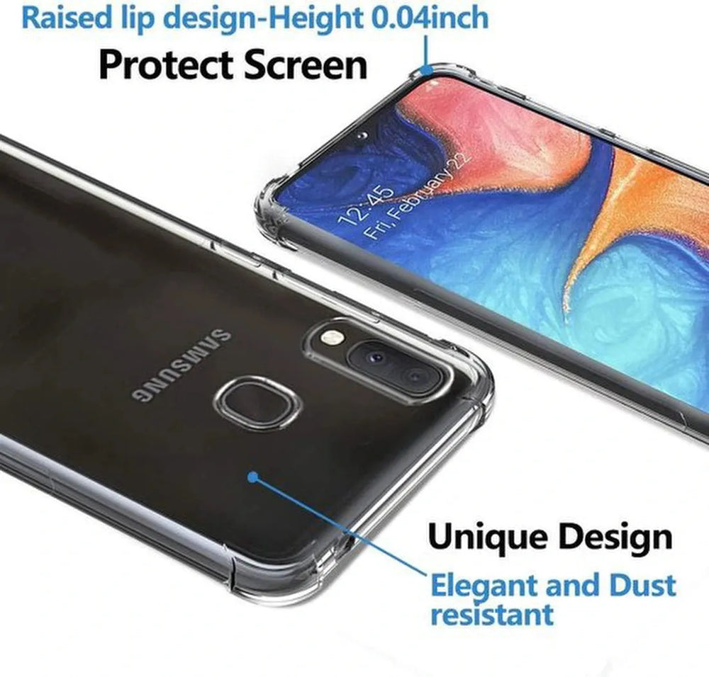Samsung Galaxy A20e Hoesjes – Siliconen Backcover – Schokbestendig – Transparant-Ilumina Benelux