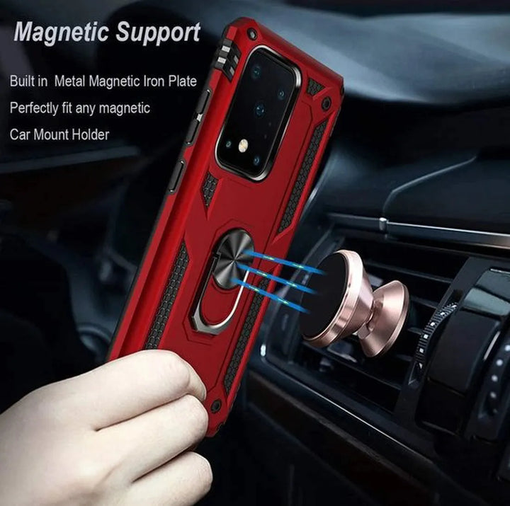 Samsung Galaxy S20 Ultra Hoesjes – Rugged Ring Armor Backcover – Schokbestendig – Roségoud-Ilumina Benelux