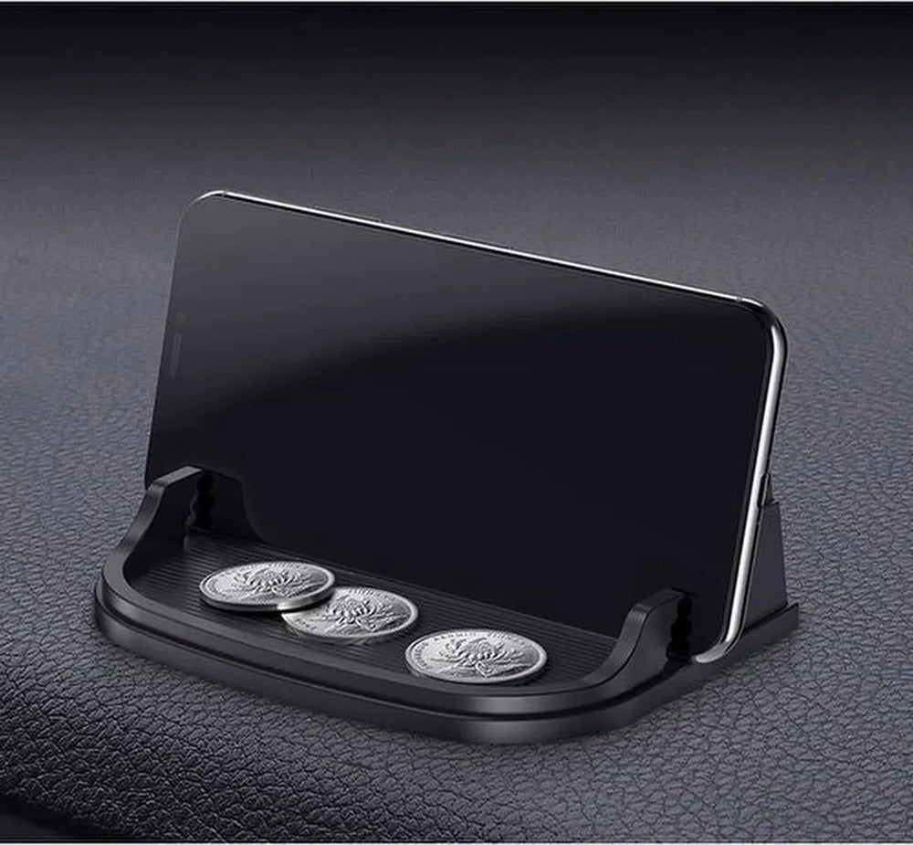 Telefoonhouder auto – Antislip Dashboard Mat – Sticky Pad voor Smartphone & Munten – YB988 – Zwart-Ilumina Benelux