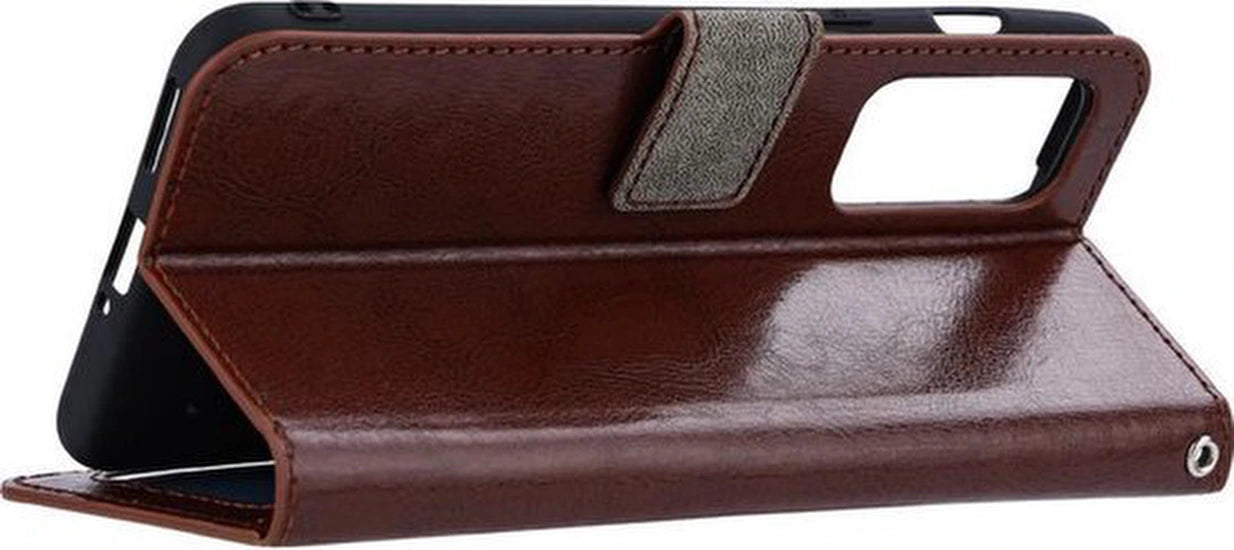 Samsung Galaxy Note 20 Ultra Hoesjes – Bookcase Portemonnee Hoes – Pasjeshouder – Magneetsluiting – Lichtbruin