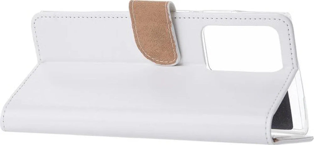 Samsung Galaxy Note 20 Ultra Hoesjes – Bookcase Portemonnee Hoes – Pasjeshouder – Magneetsluiting – Wit-Ilumina Benelux