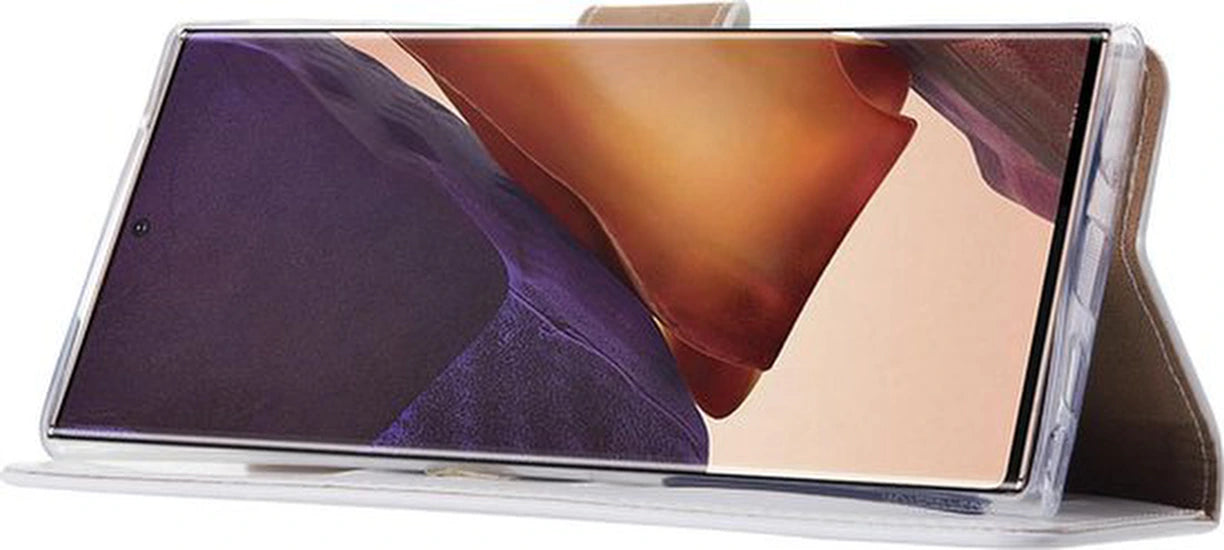 Samsung Galaxy Note 20 Ultra Hoesjes – Bookcase Portemonnee Hoes – Pasjeshouder – Magneetsluiting – Wit