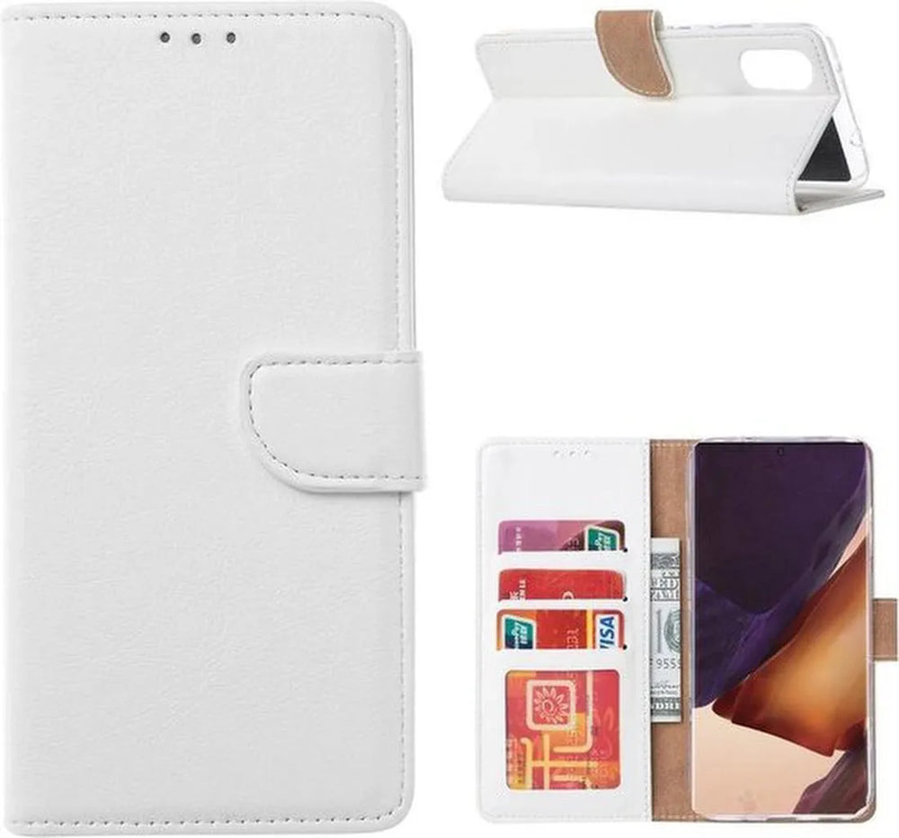Samsung Galaxy Note 20 Hoesjes – Bookcase Portemonnee Hoes – Pasjeshouder – Magneetsluiting – Wit-Ilumina Benelux