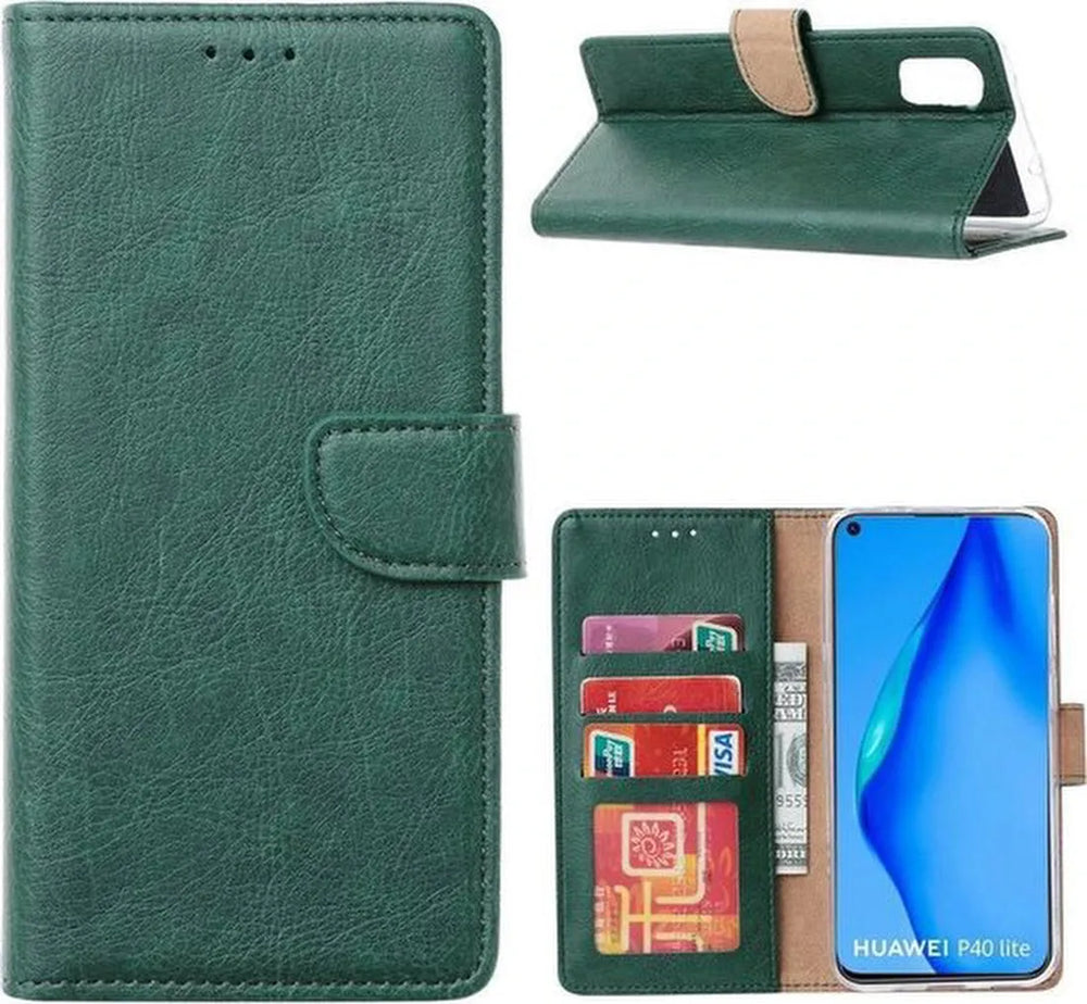 Realme X50 5G Hoesjes – Portemonnee Hoes – Pasjeshouder – Magneetsluiting – Groen-Ilumina Benelux