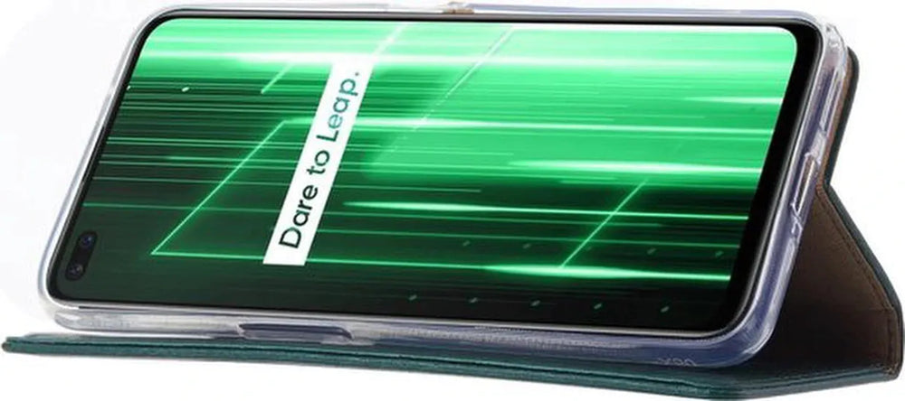 Realme X50 5G Hoesjes – Portemonnee Hoes – Pasjeshouder – Magneetsluiting – Groen-Ilumina Benelux