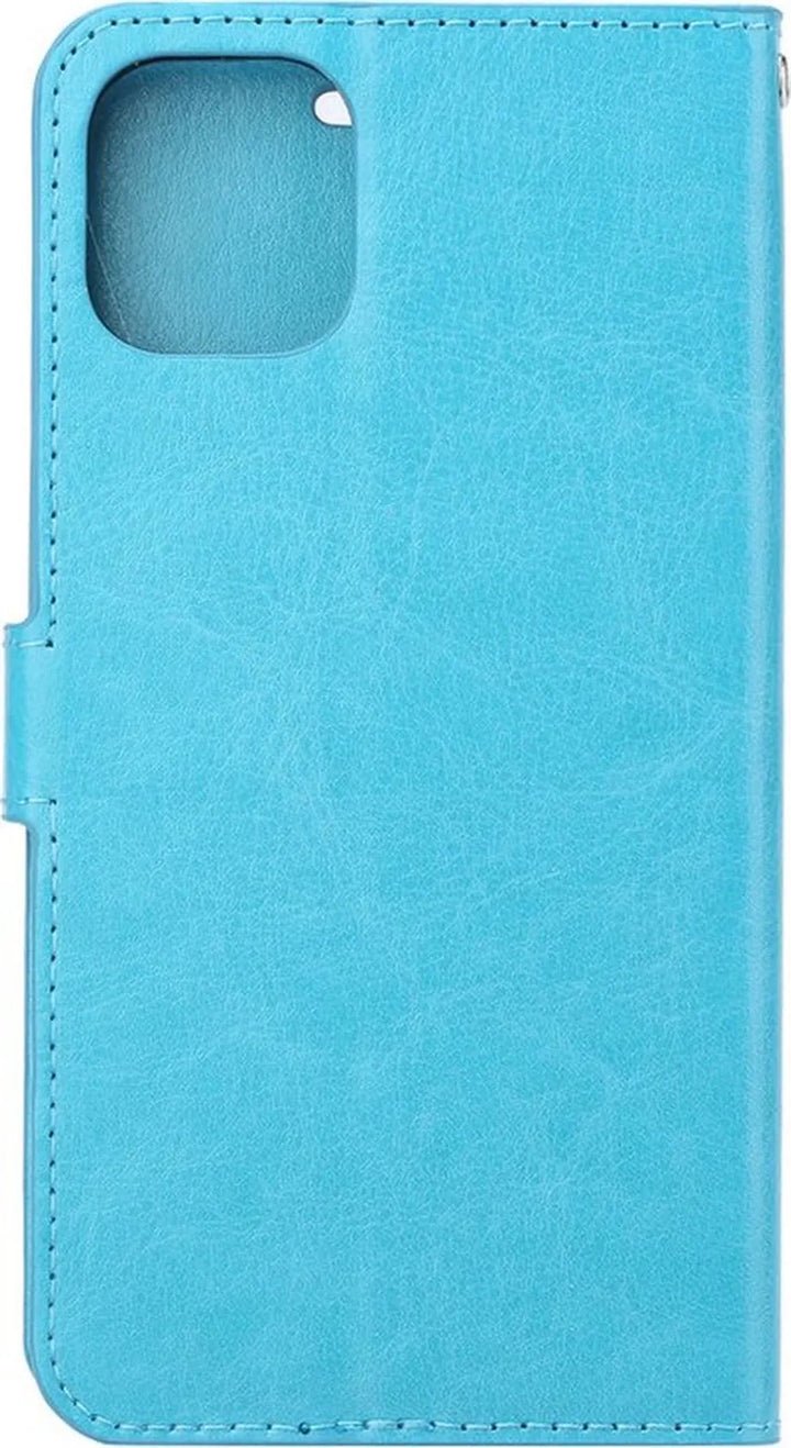 iPhone 12 Hoesjes – Bookcase Portemonnee Hoes – Pasjeshouder – Magneetsluiting – Turquoise-Ilumina Benelux
