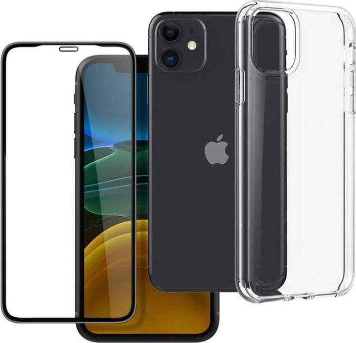 iPhone 12 Hoesjes – Siliconen Backcover – Schokbestendig Anti-Shock – Inclusief 2x Screenprotector – Transparant-Ilumina Benelux