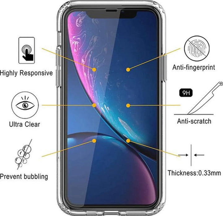 iPhone 12 Pro Hoesjes – Anti-Shock TPU Siliconen Backcover – Inclusief Screenprotector Gehard Glas – Transparant-Ilumina Benelux