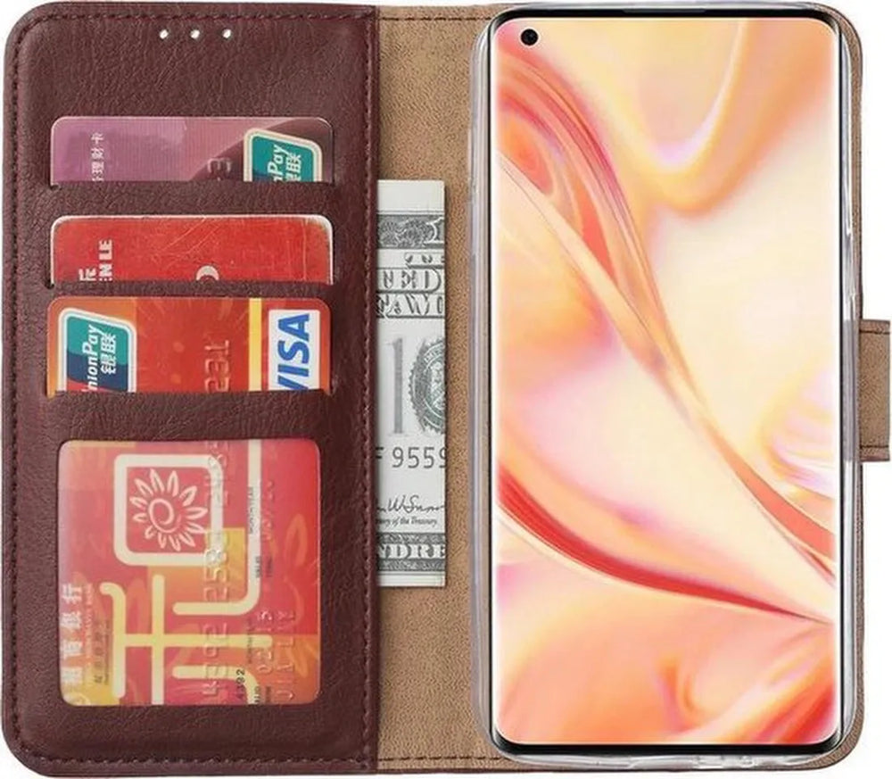 Oppo Find X2 Neo Hoesjes – Portemonnee Hoes – Pasjeshouder – Magneetsluiting – Wijnrood-Ilumina Benelux