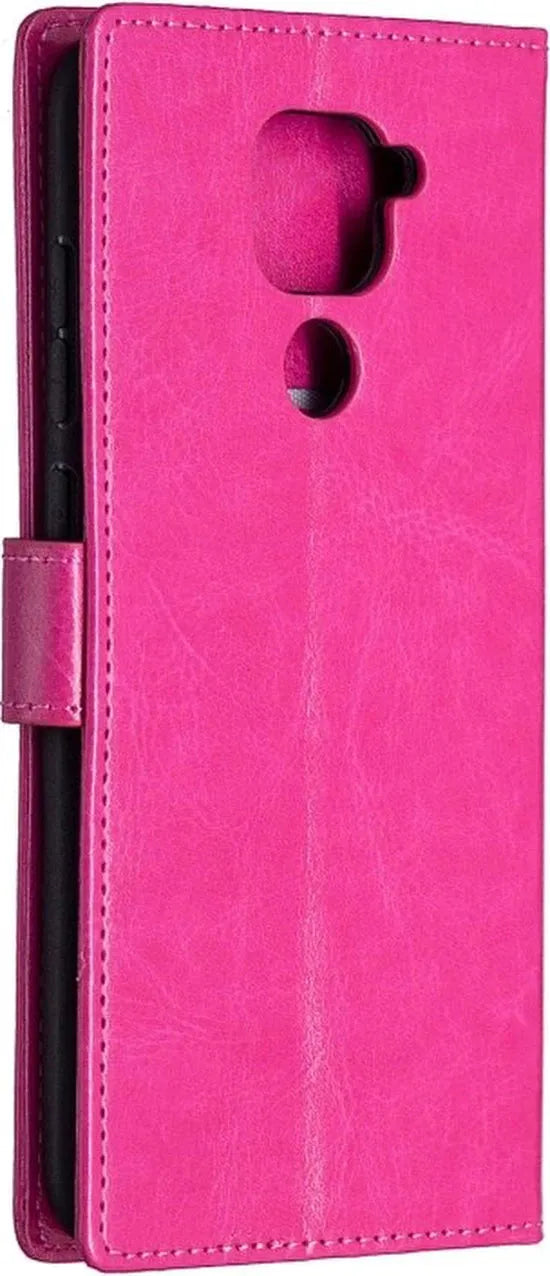 Xiaomi Redmi Note 9 Hoesjes – Portemonnee Hoes – Pasjeshouder – Magneetsluiting – Roze-Ilumina Benelux