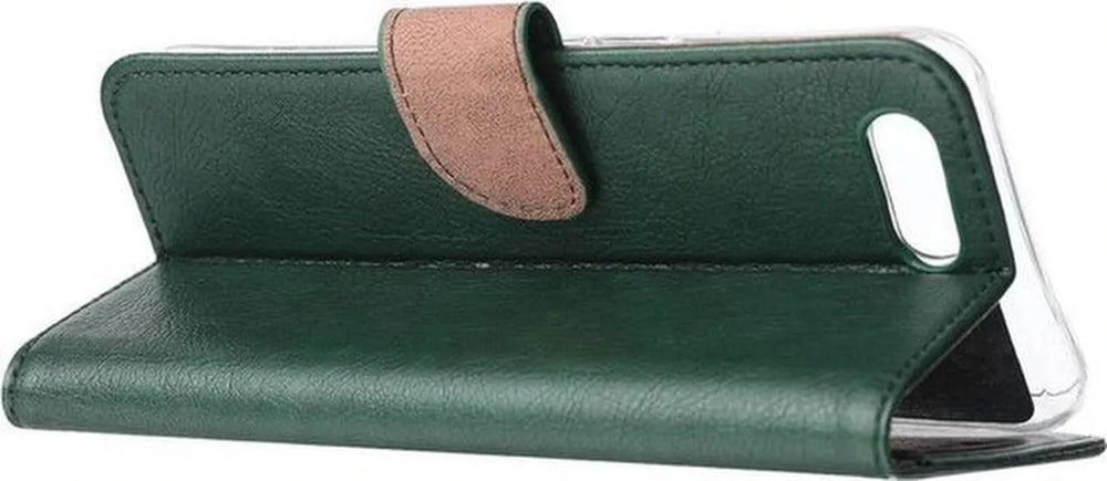 Oppo A12/A12S Hoesjes – Portemonnee Bookcase – Pasjeshouder – Magneetsluiting – Groen-Ilumina Benelux