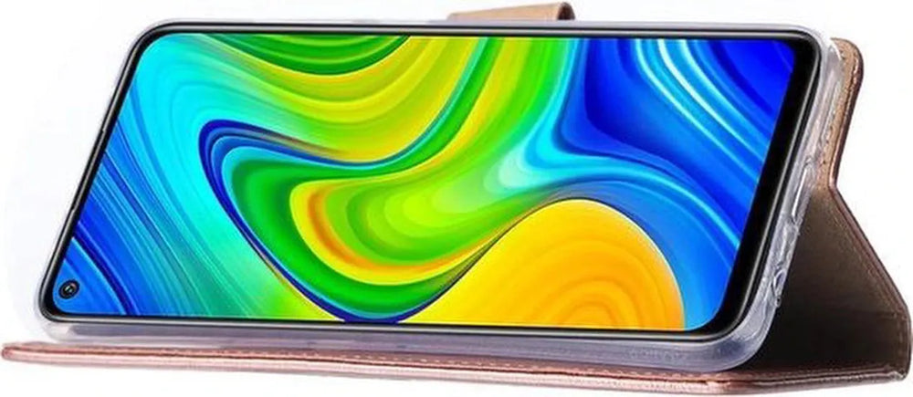 Xiaomi Redmi Note 9 Hoesjes – Bookcase Portemonnee Hoes – Pasjeshouder – Magneetsluiting – Roségoud-Ilumina Benelux