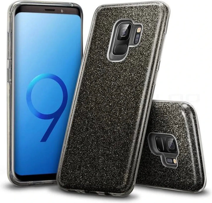 Samsung Galaxy S9 Hoesjes – Siliconen TPU Backcover – Glitter BlingBling – Schokbestendig – Zwart-Ilumina Benelux