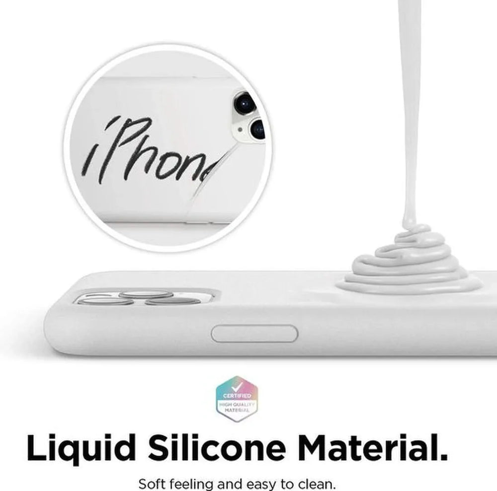 iPhone 12 Mini Hoesjes – Liquid Siliconen Backcover – Soft Touch – Premium Bescherming – Wit-Ilumina Benelux