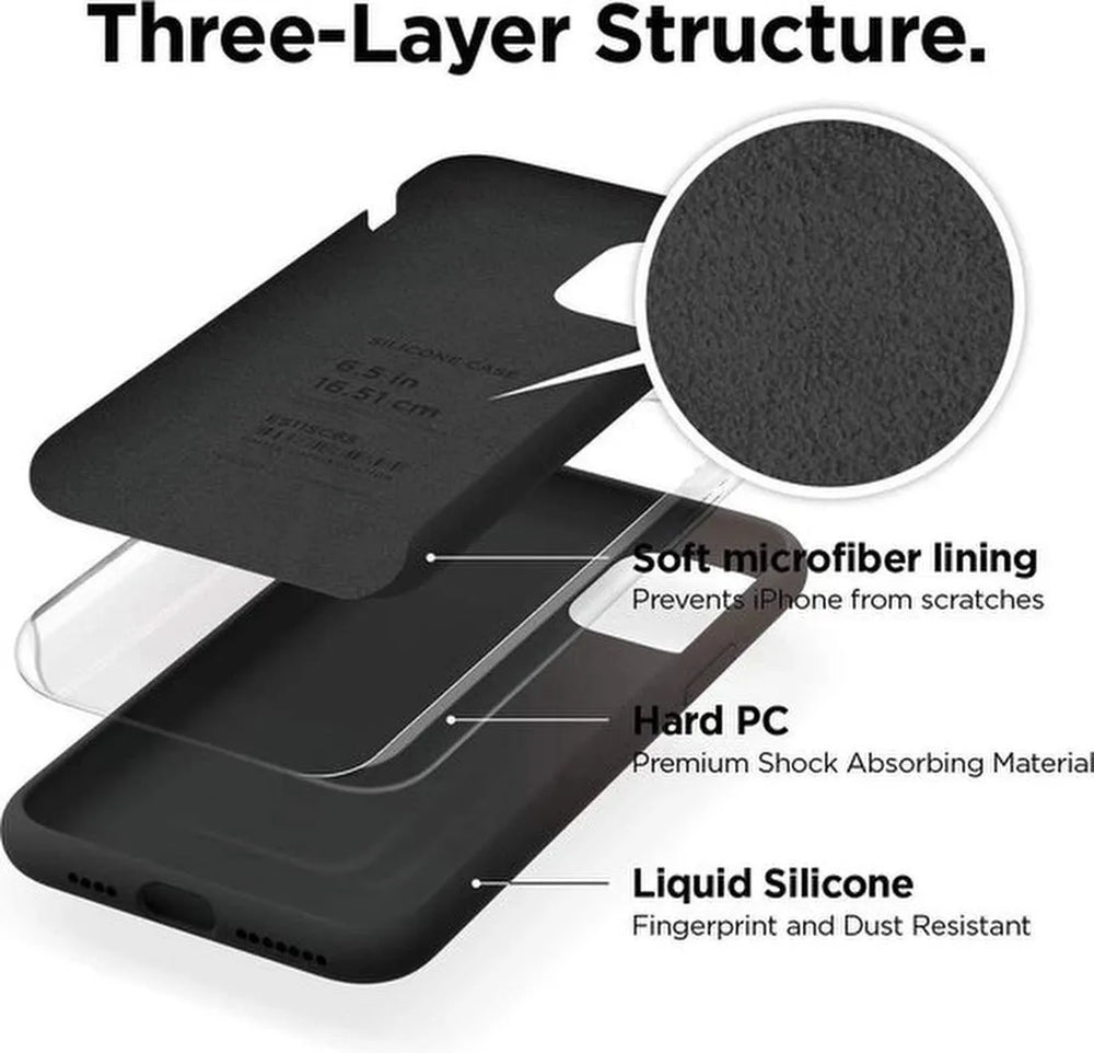 iPhone 12 Mini Hoesjes – Liquid Siliconen Backcover – Soft Touch – Schokbestendig – Zwart-Ilumina Benelux